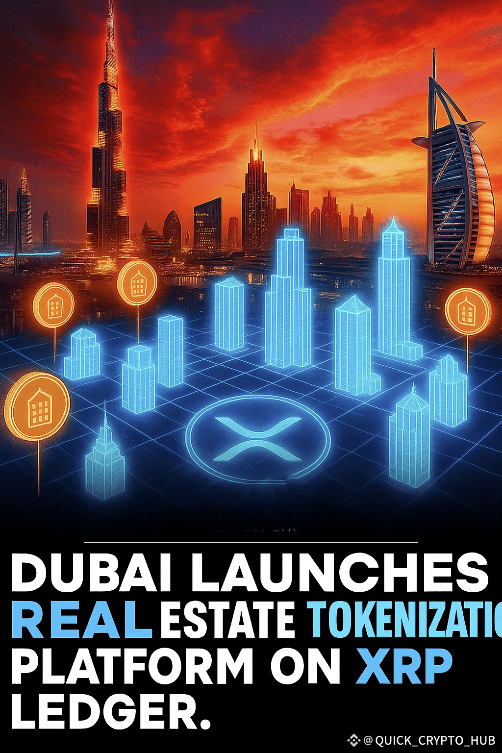 DUBAI LAUNCHES REAL ESTATE TOKENIZATIO PLATFORM ON XRP LEDGER. |  QUICK_CRYPTO_HUB on Binance Square