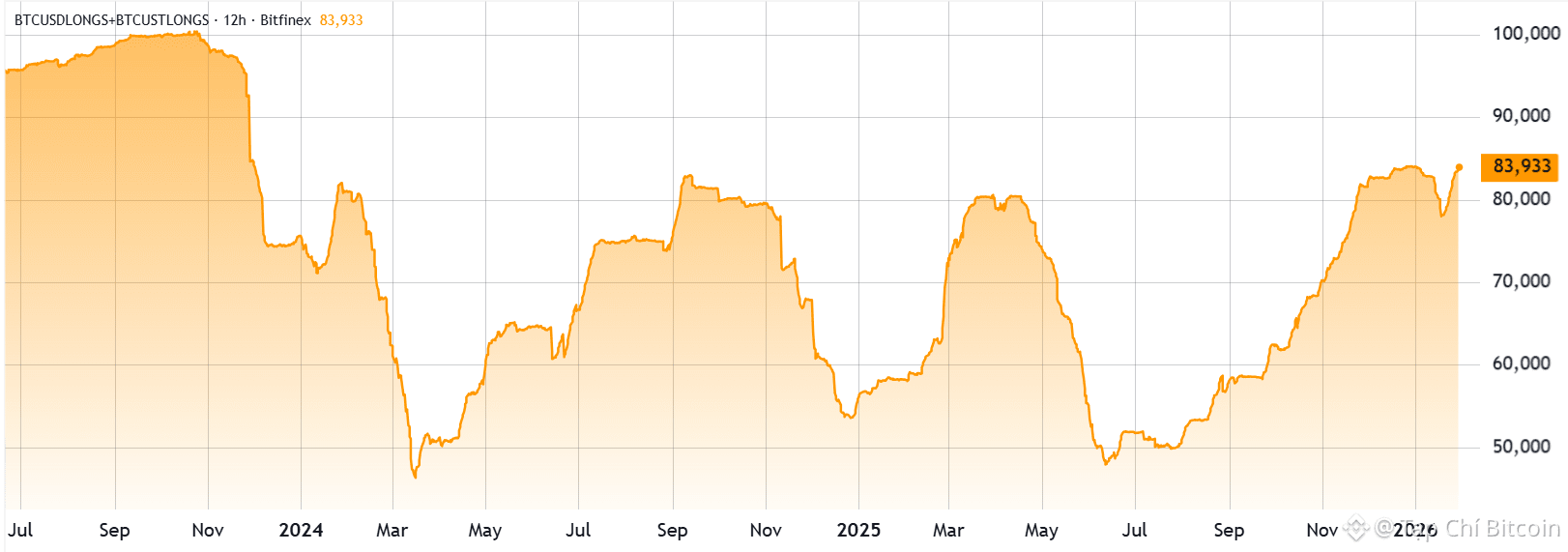 Lệnh long Bitcoin trên Bitfinex đạt mức cao nhất trong 2 năm: Liệu giá có thể tăng lên 100.000 đô la?