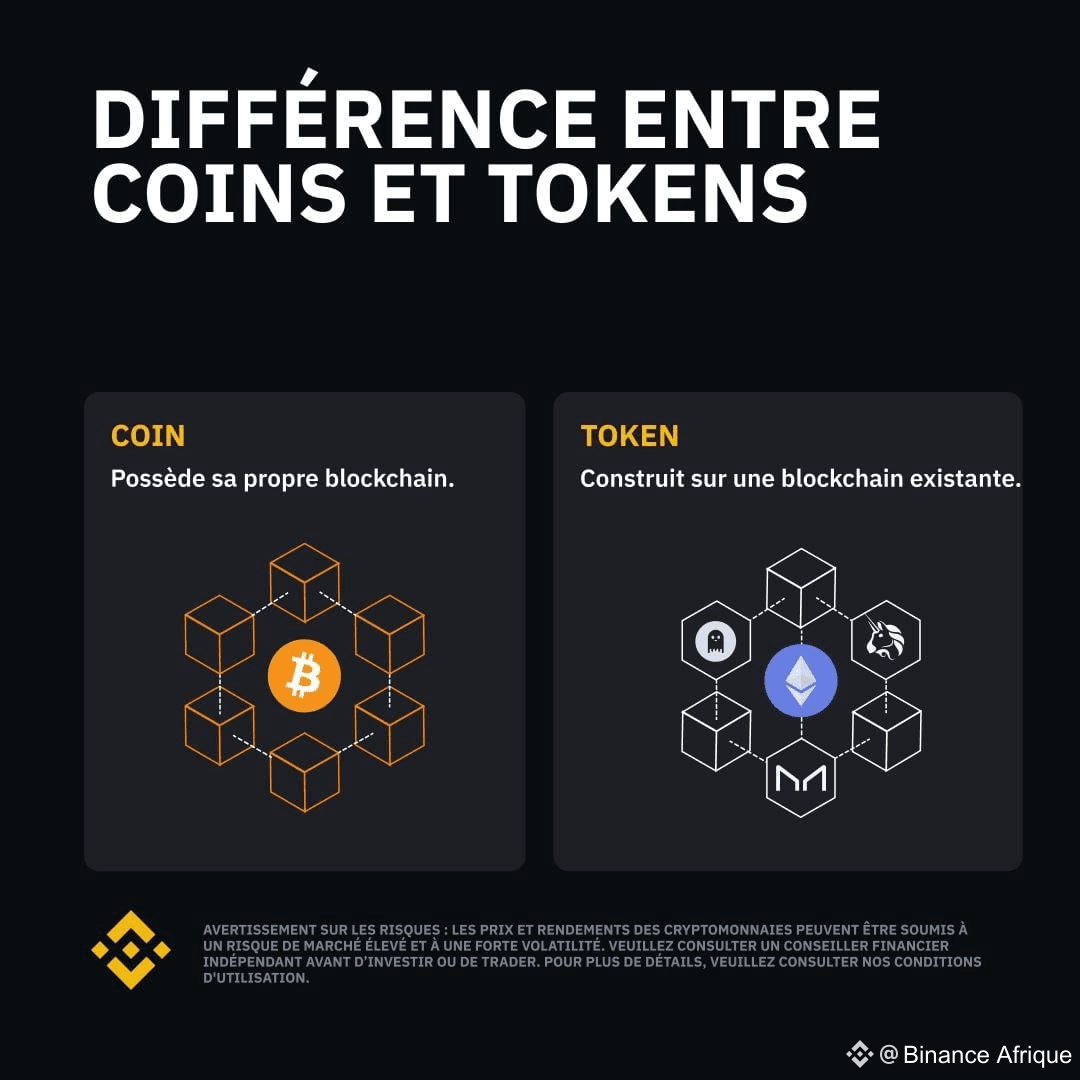 What is the difference between a Coin and a Token? - Coin: | Binance  Afrique on Binance Square