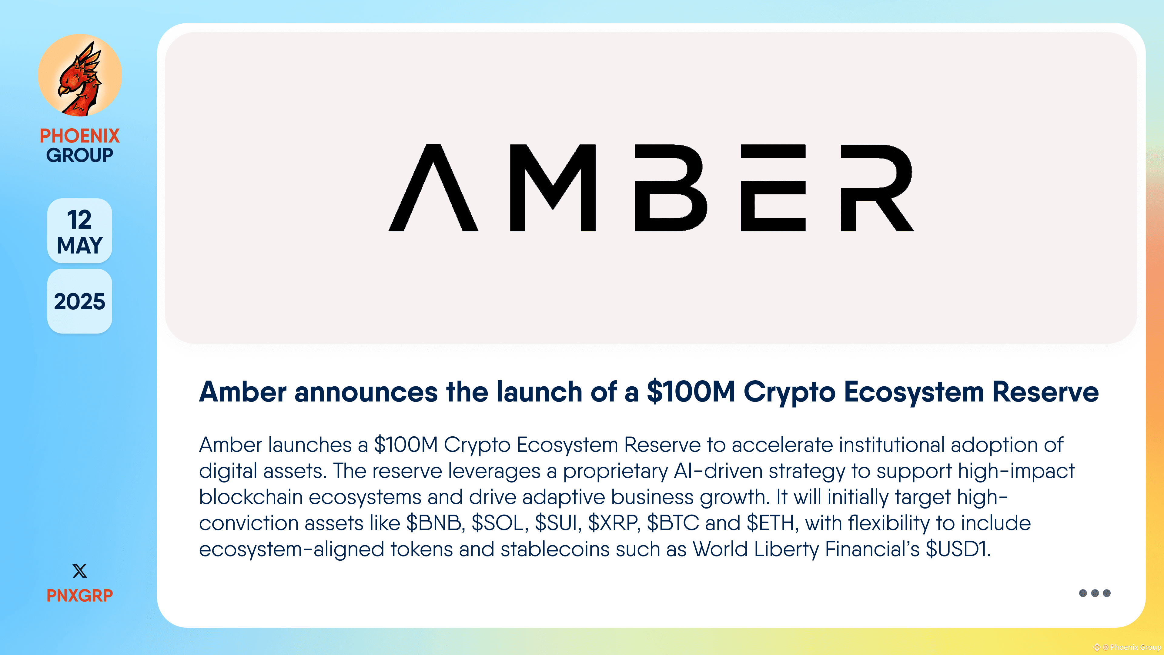 Amber announces the launch of a $100M Crypto Ecosystem | Phoenix Group on  Binance Square