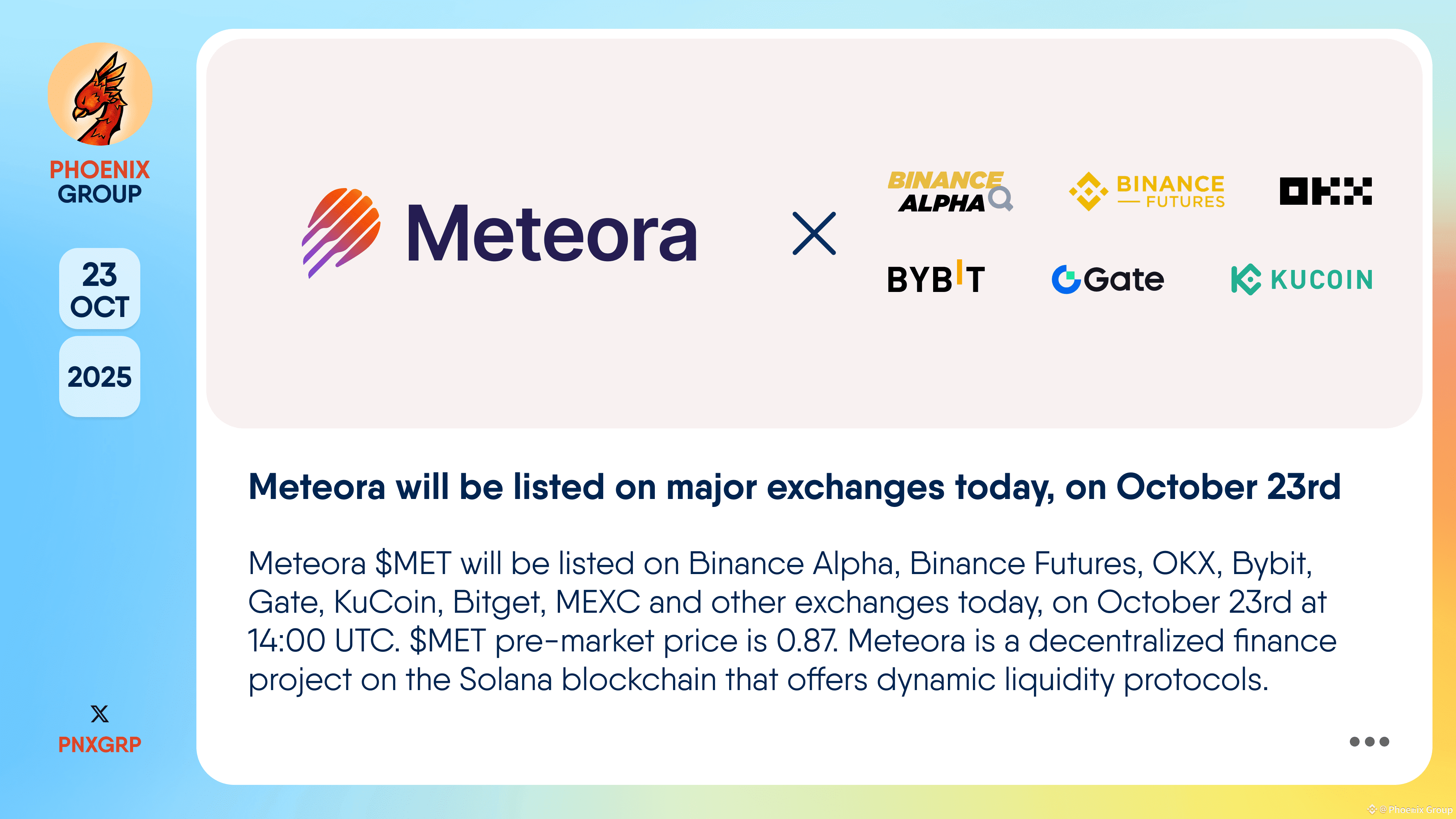 Meteora will be listed on major exchanges today, on October | Phoenix Group  on Binance Square