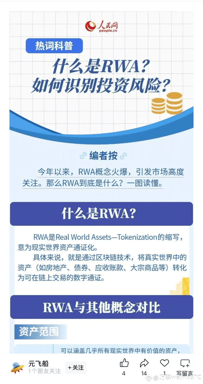 今年最火的叙事是什么除了稳定币之外那就是RWA了连主流媒体人民网都开始科普什么是RWA RWA应该算是成功出|