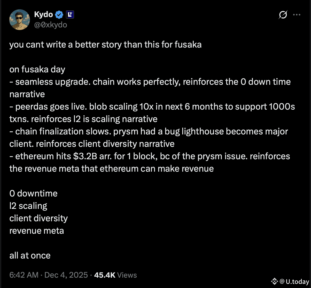 Fusaka went live on Ethereum