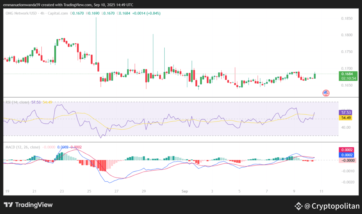 OMG/USDT Chart: Trading view