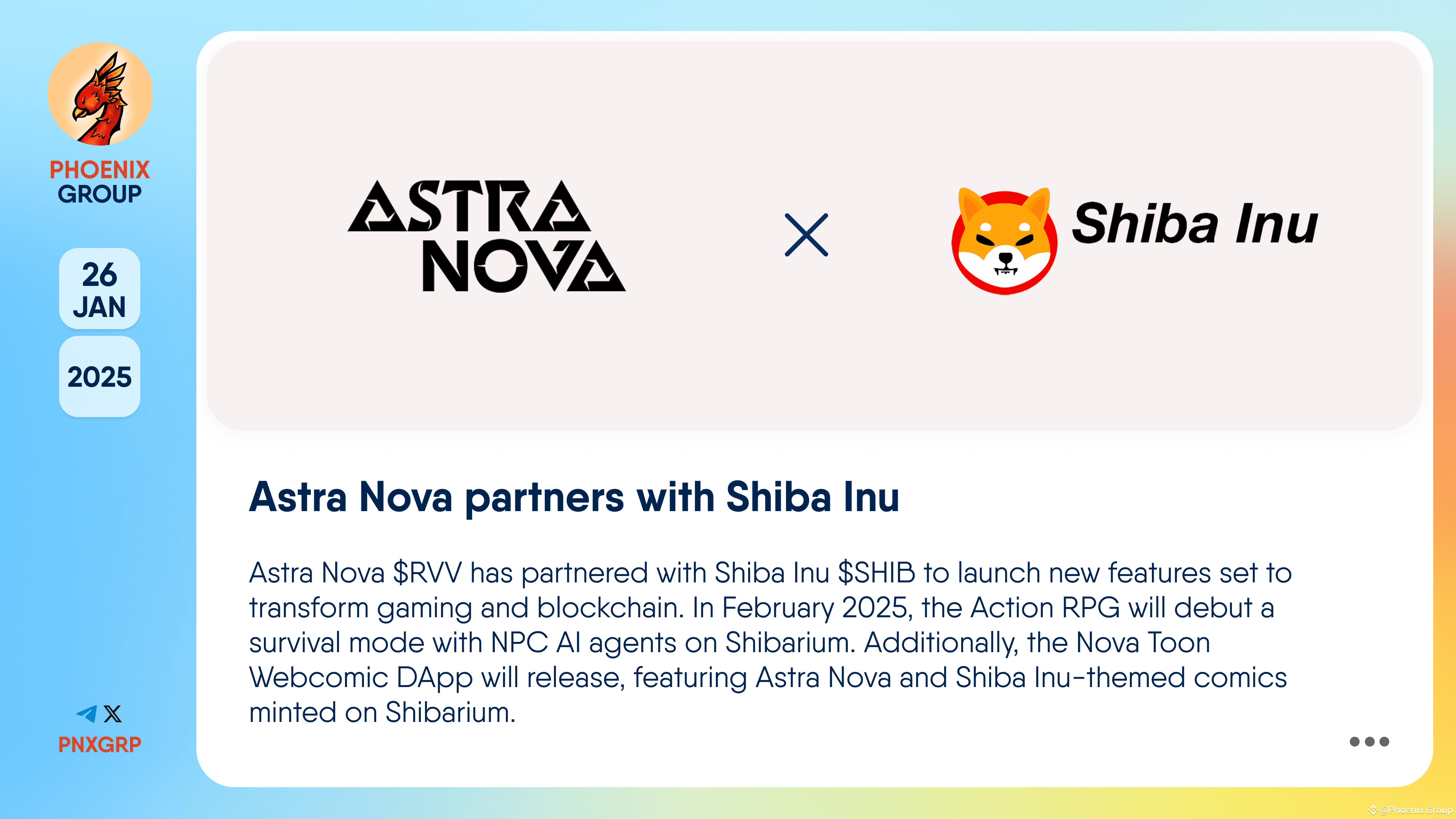 Astra Nova partners with Shiba Inu #AstraNova $RVV has | Phoenix Group on  Binance Square