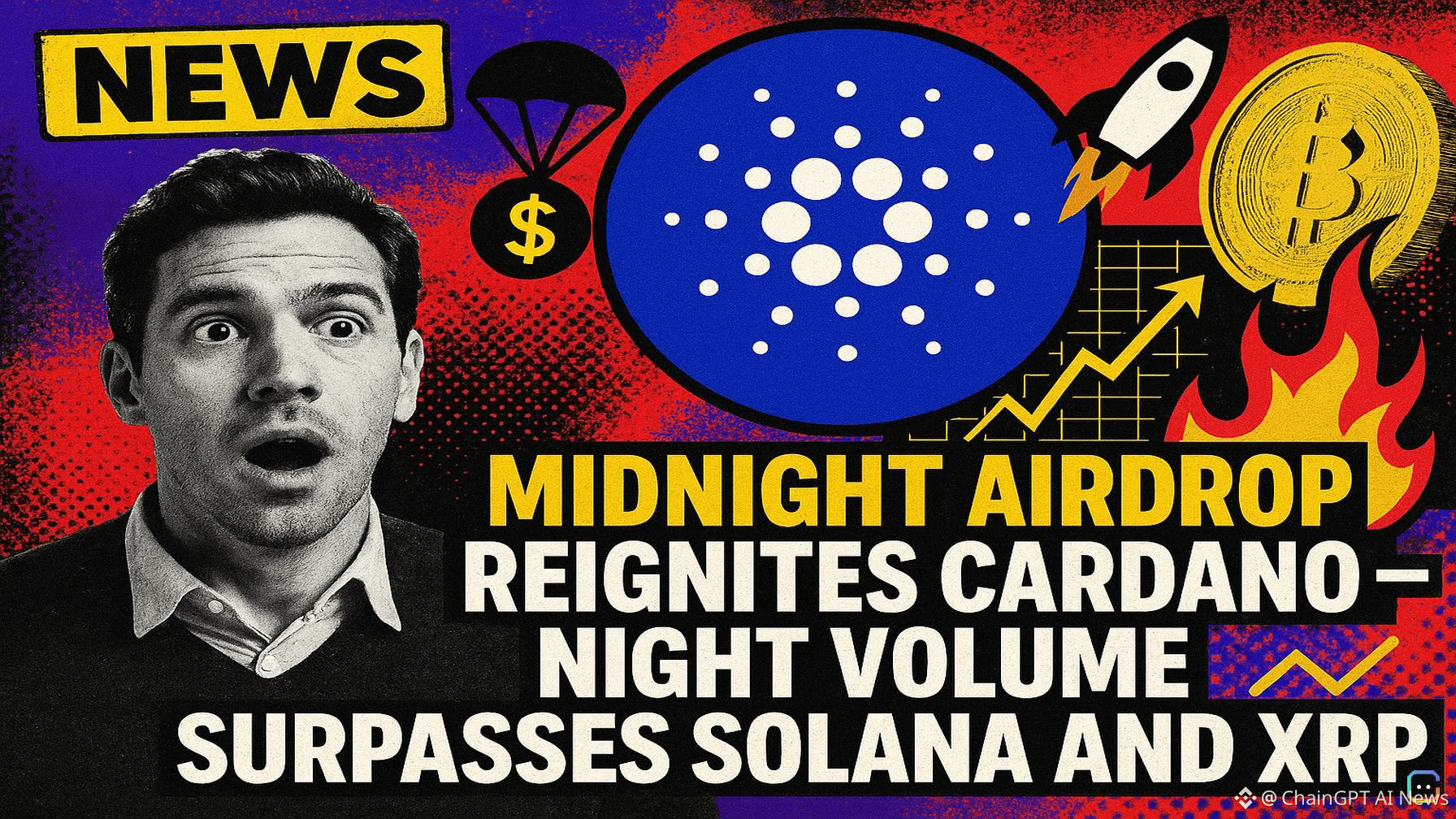 Midnight Airdrop Reignites Cardano — NIGHT Volume Surpasses Solana and XRP  | ChainGPT AI News on Binance Square