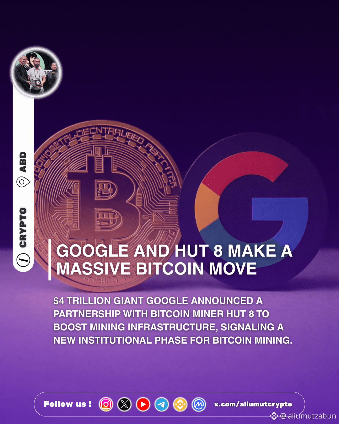 BTC GOOGLE AND HUT 8 MAKE A MASSIVE BITCOIN MOVE 😱 $4 | aliumutzabun on  Binance Square