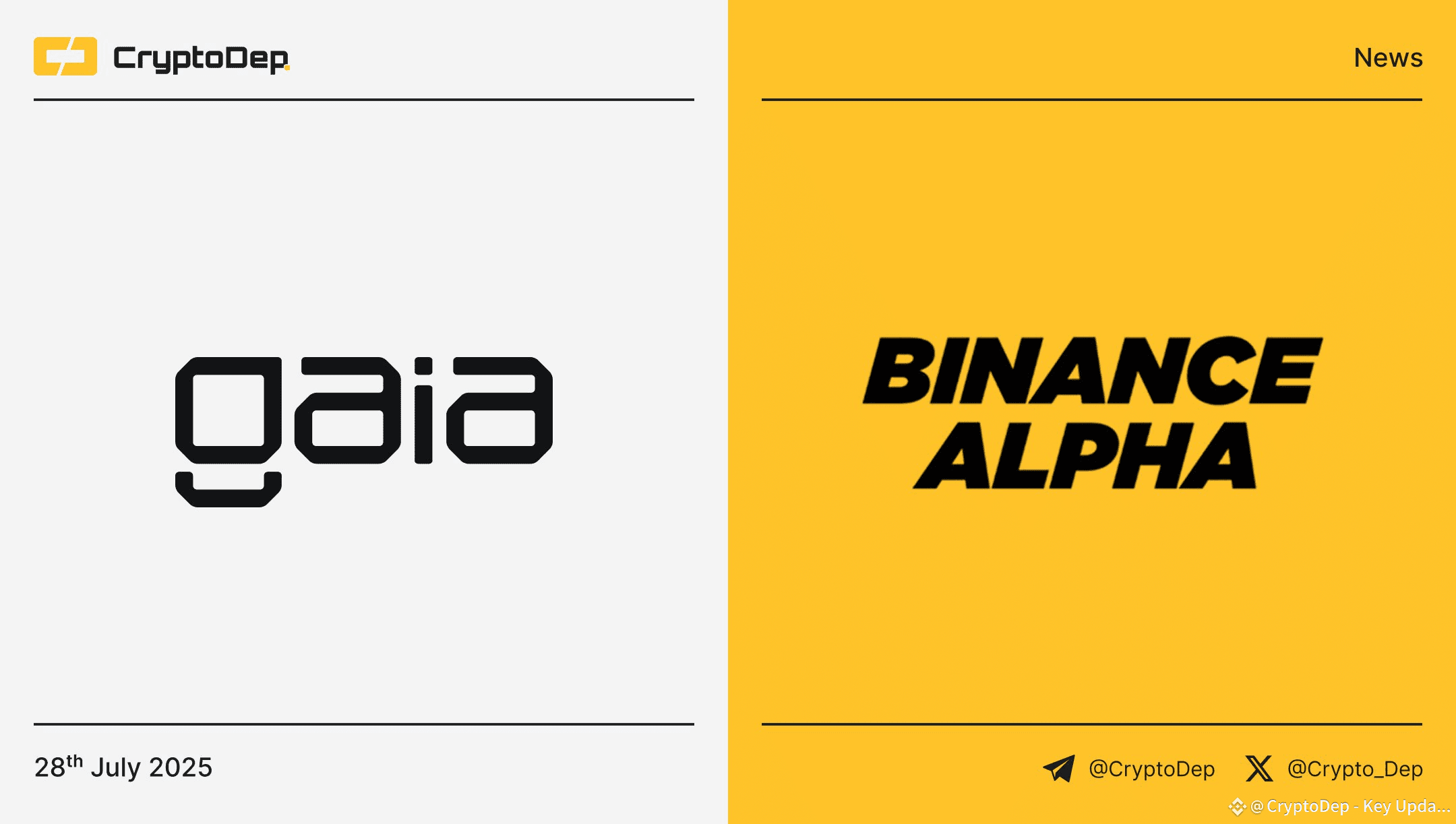 ⚡️@Gaianet_AI will be listed on @Binance Alpha on July 30th | CryptoDep -  Key Updates and Analytics on Binance Square