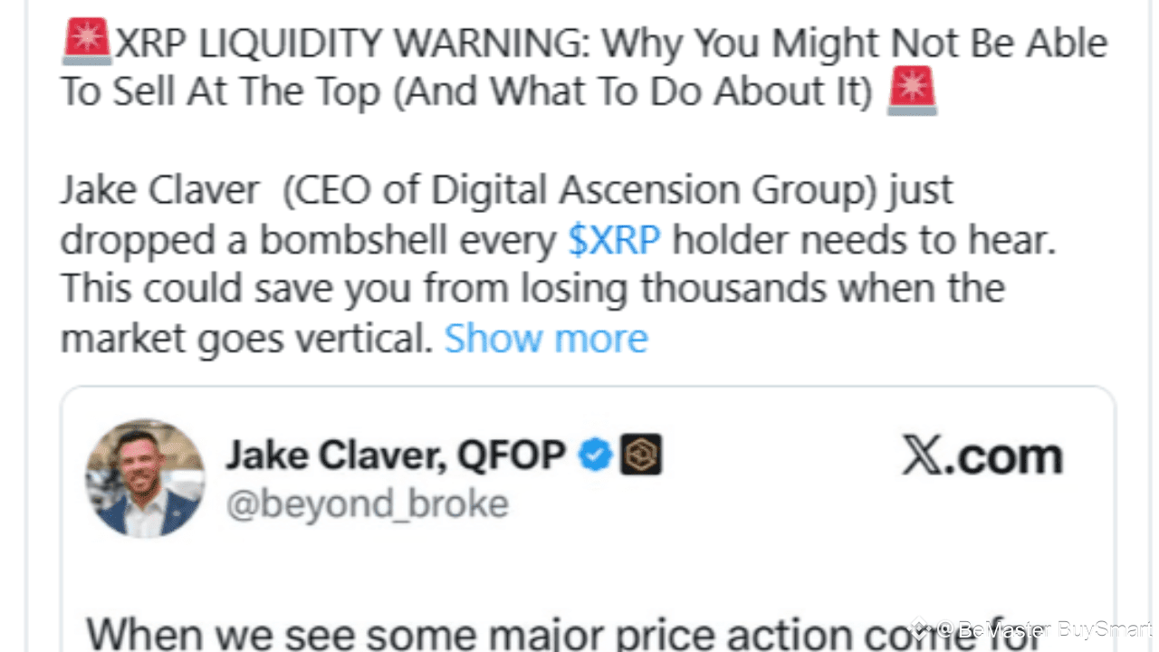 XRP Liquidity Warning: Why You Might Not Be Able To Sell At The Top |  BeMaster BuySmart on Binance Square
