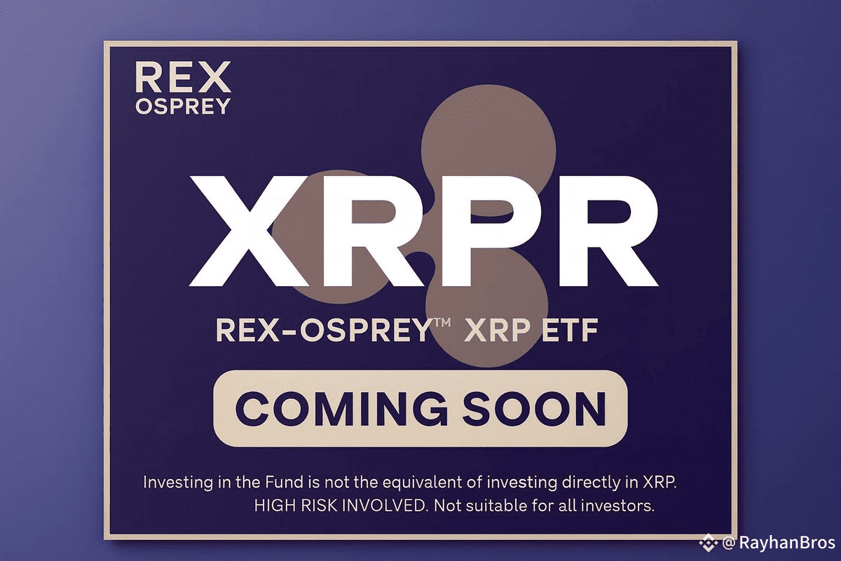 🔥 LATEST: Rex-Osprey confirms its XRP ETF ($XRPR) is launching this week.  | RayhanBros on Binance Square