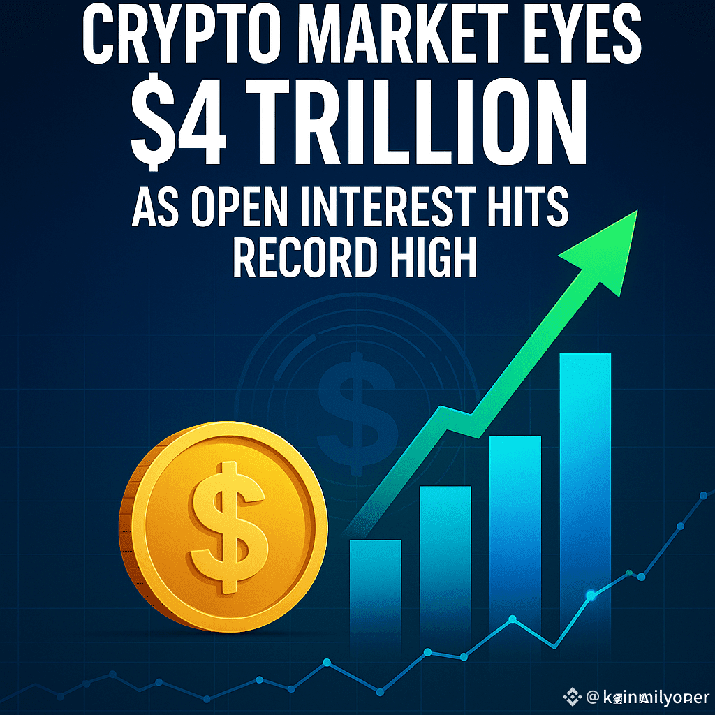 Crypto Market Eyes $4 Trillion as Open Interest Hits Record | koinmilyoner  على Binance Square