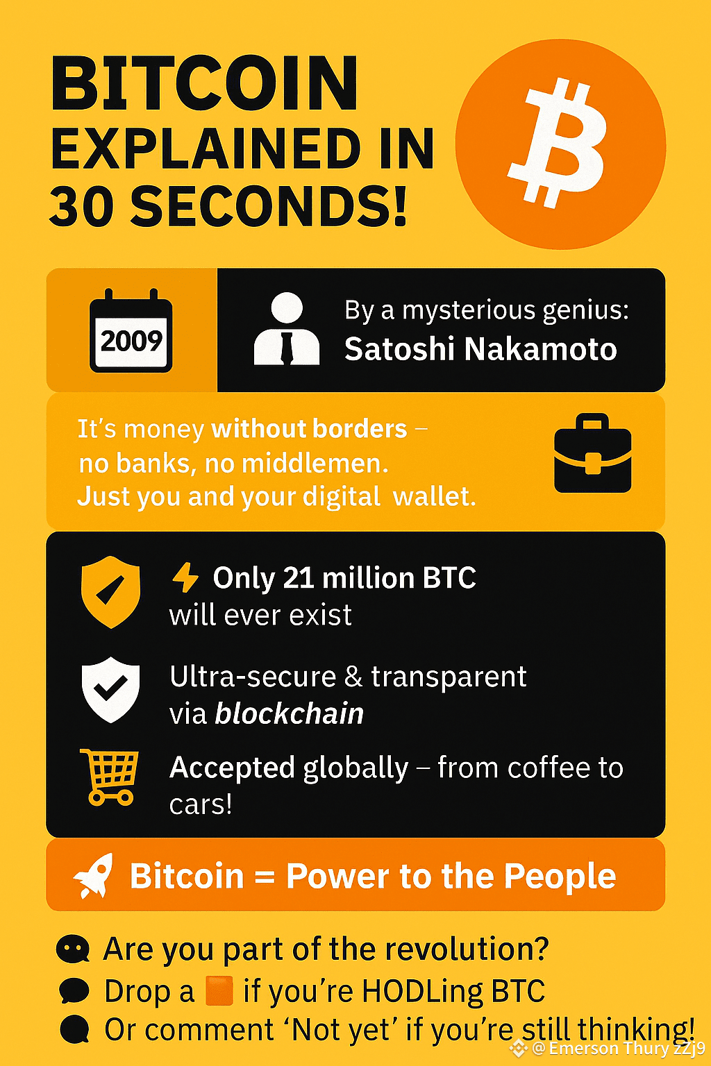 🪙 Bitcoin Explained in 30 Seconds! Heard of $BTC but | Emerson Thury zZj9  on Binance Square