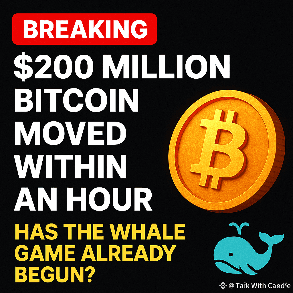 🚨 $200 Milhões em Bitcoin Movidos em Uma Hora – O Jogo das | Talk With  Candle no Binance Square