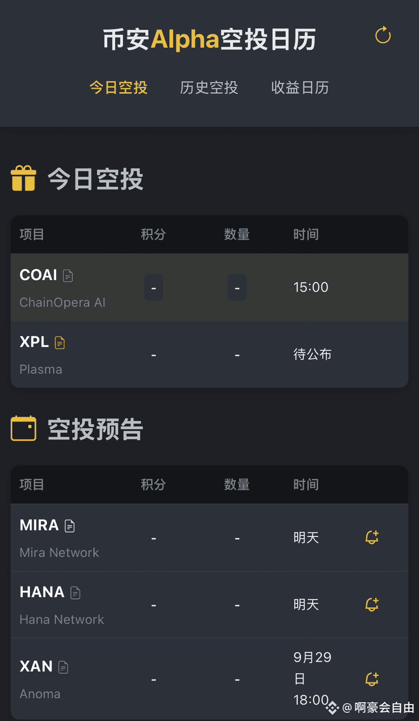 今天大家都看好XPL，而啊豪反而更關注COAI！ COAI項目也是AI賽道，已經完成了1700萬刀融資，創始人是南加州大| 幣安廣場上的