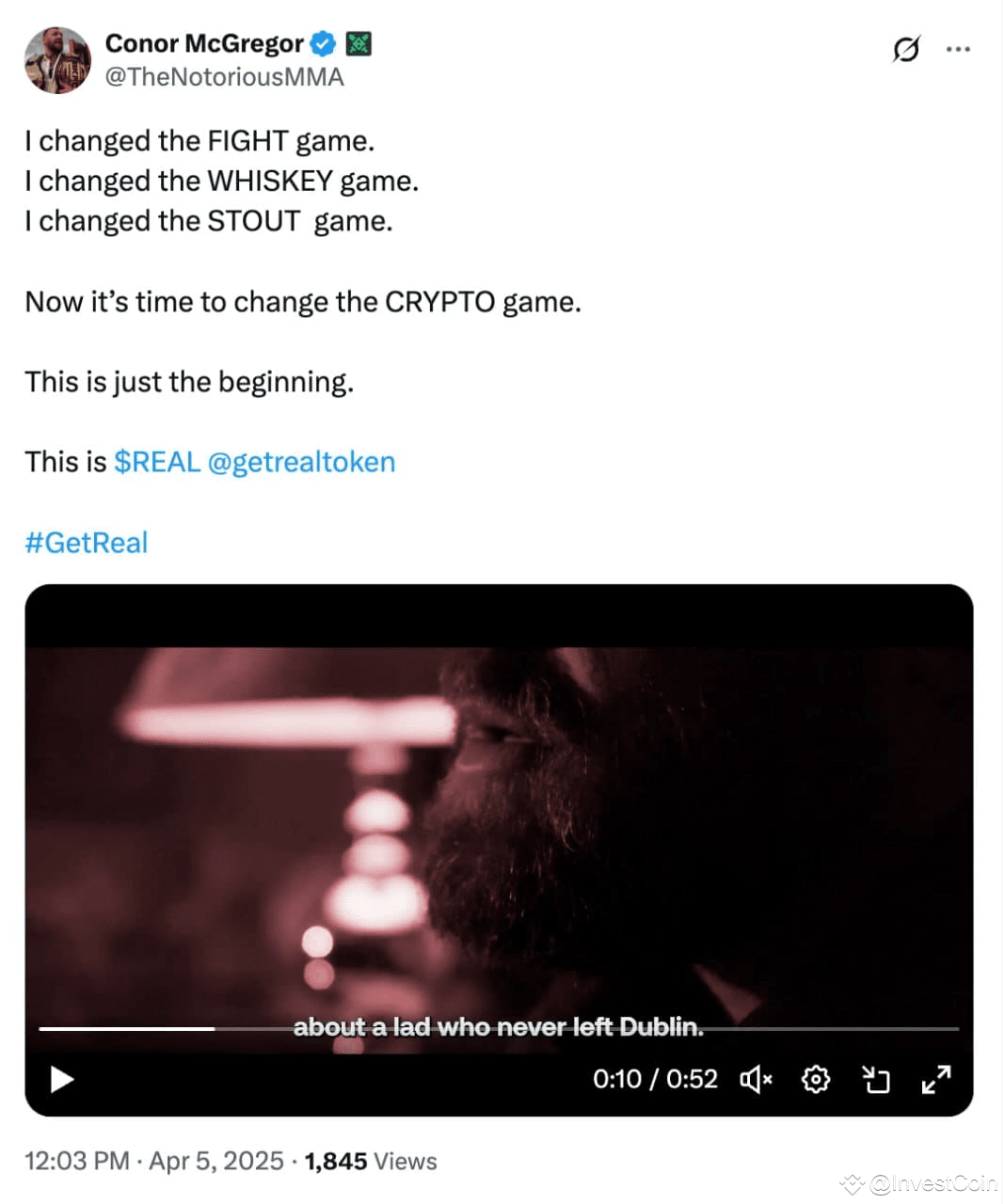 😐 Conor McGregor launched the meme coin 