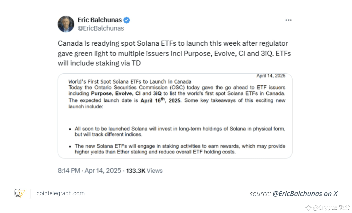 Solana现货ETF真的来了，加密进入“主流资产”新时代？ | Crypto 教父发布于币安广场