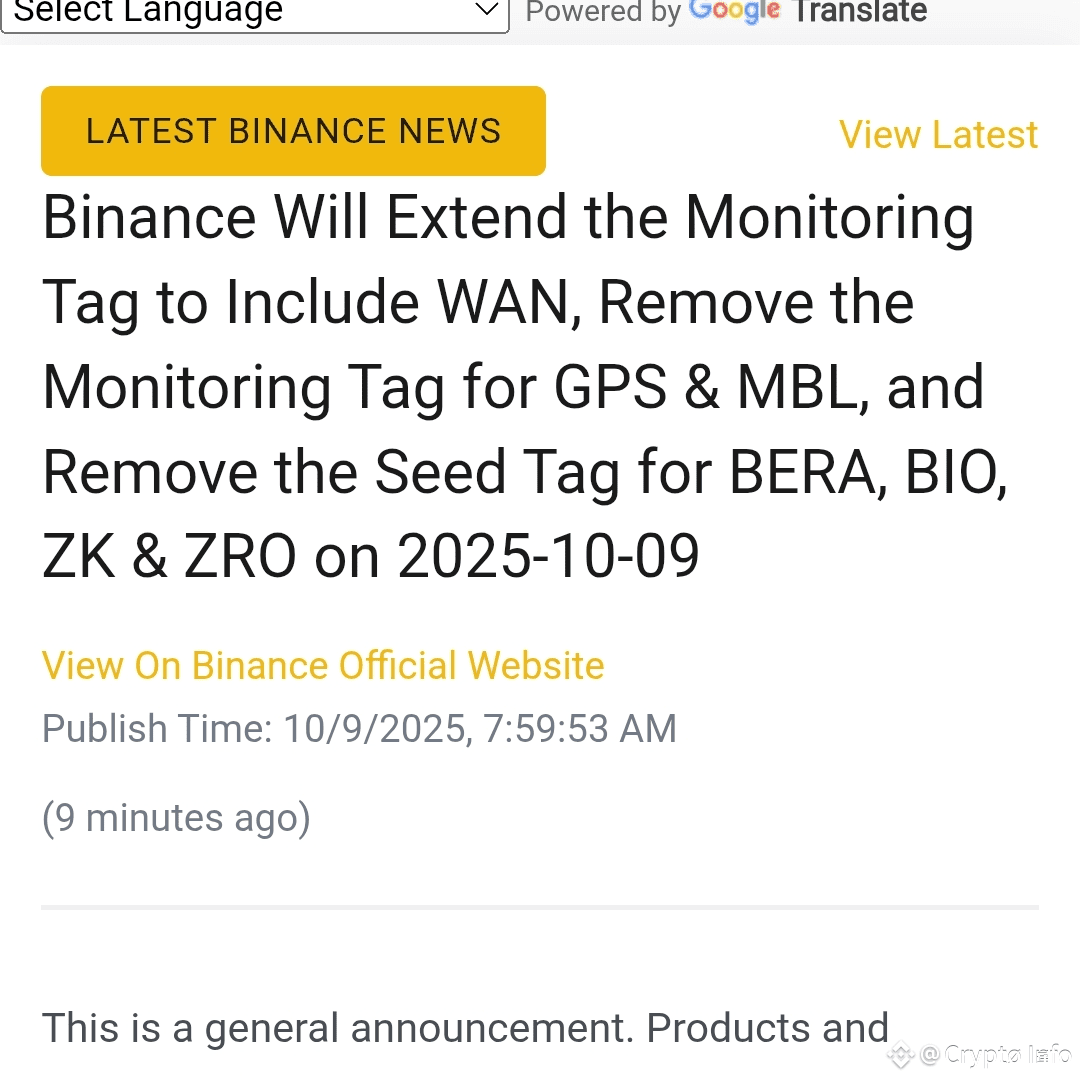 🔥🚨Binance announced updates to its token #MONITORING #tag | InfoRoom on  Binance Square