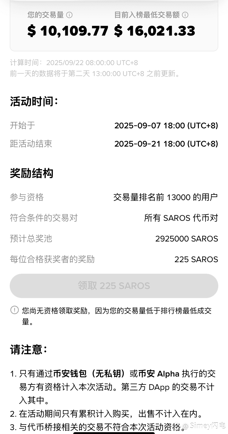 SAROS was used in vain, wasting tens of U in handling fees, | Simey闪电 on  Binance Square