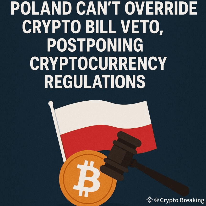 Poland Can't Override Crypto Bill Veto, Postponing Cryptocurrency Regulations