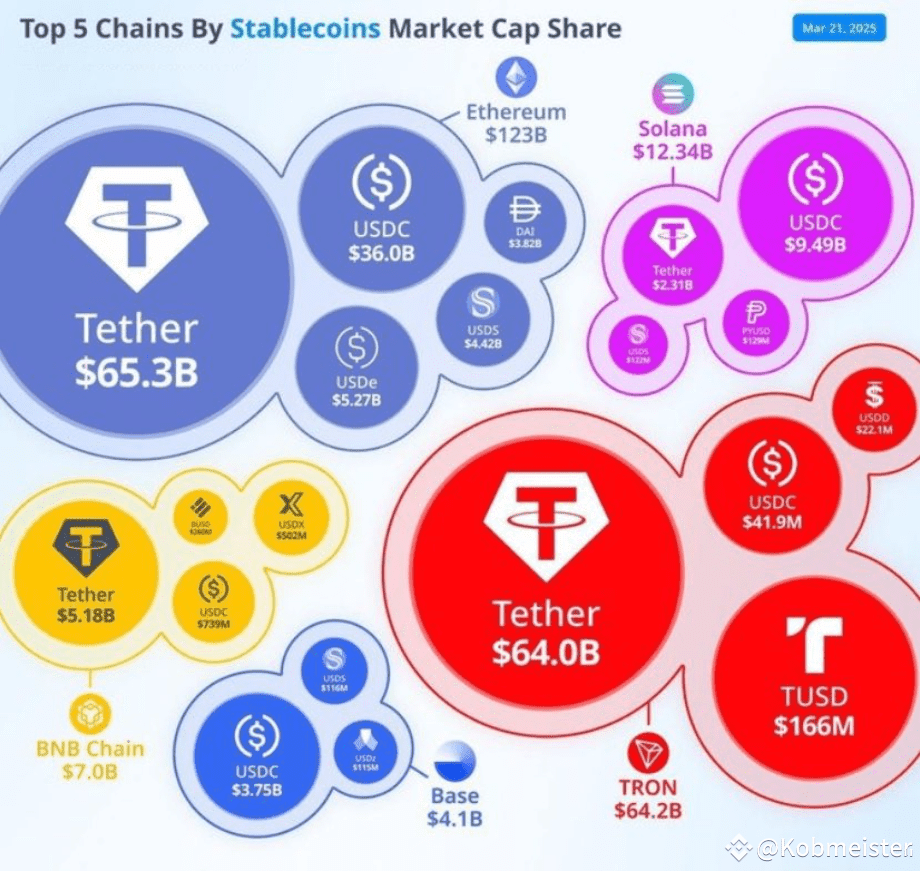 🚨TOP 5 CRYPTO CHAINS BY STABLECOINS MARKET CAP SHARE‼️ | Kobmeister on  Binance Square