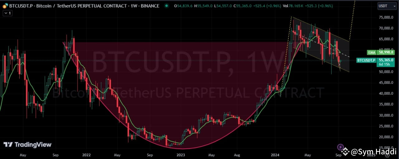 $BTC Weekly Analysis Cup & Handle And Bull Flag pattern 👈 | Sym Haddi ...