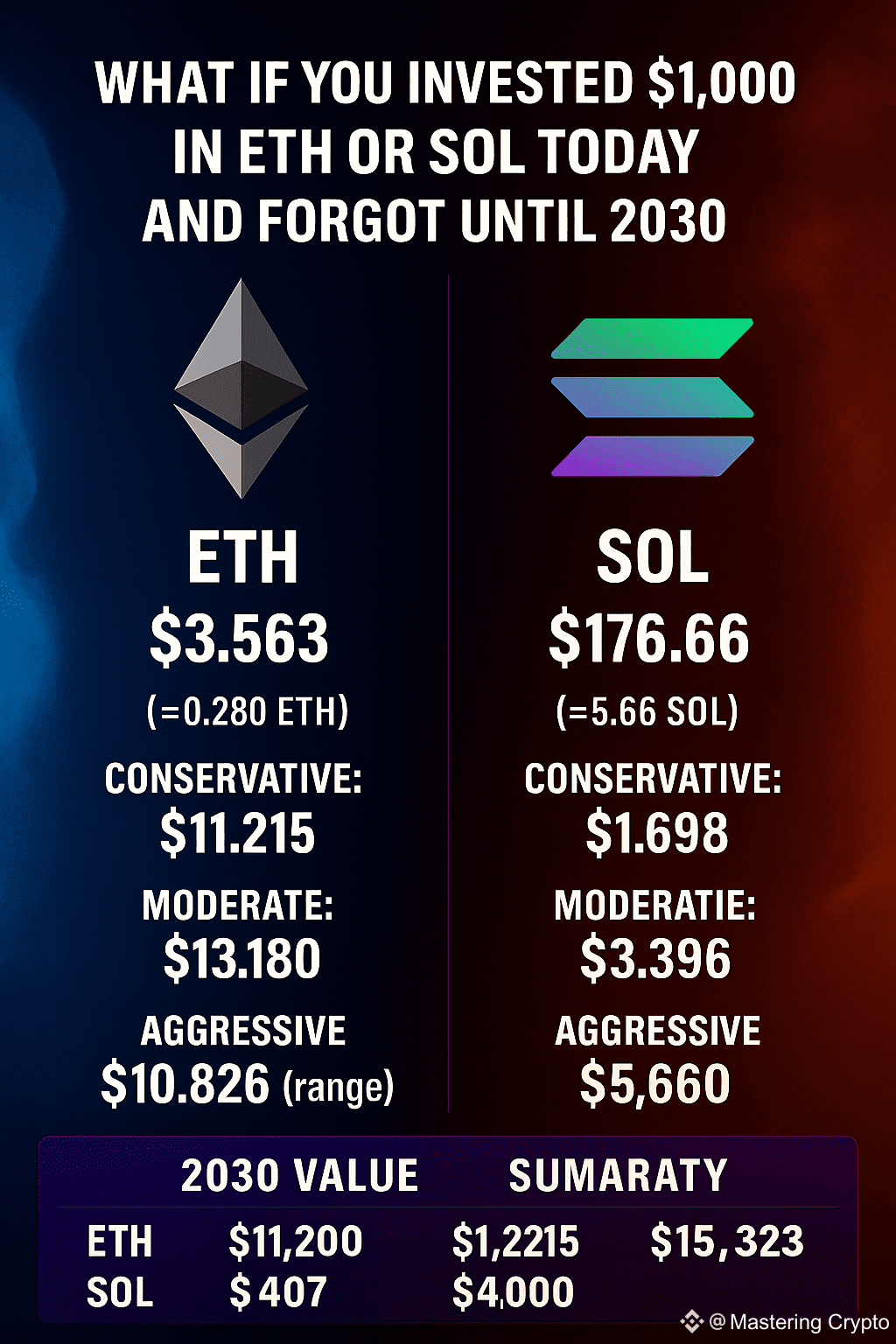 What If You Just Invested $1000 in $ETH and $SOL Today and | Mastering  Crypto on Binance Square