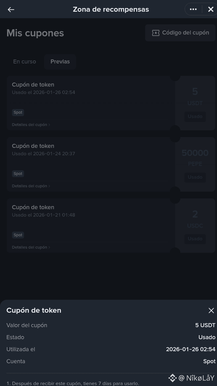 看看我刚刚到达我的奖励中心的东西！🎁 我刚刚兑换了5 USDT的代币优惠券。 看到币安在这个2026年继续奖励平台上|