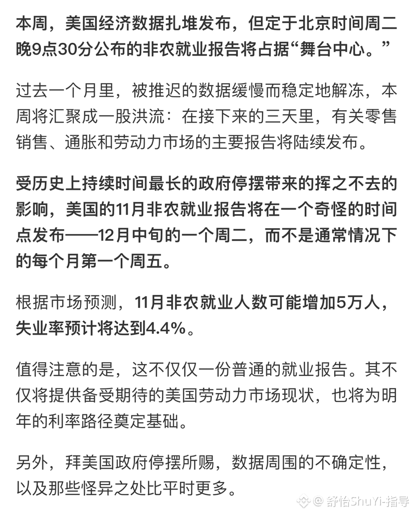 Just tonight! The non-farm payroll report has a rare | 舒怡ShuYi-指导on Binance  Square