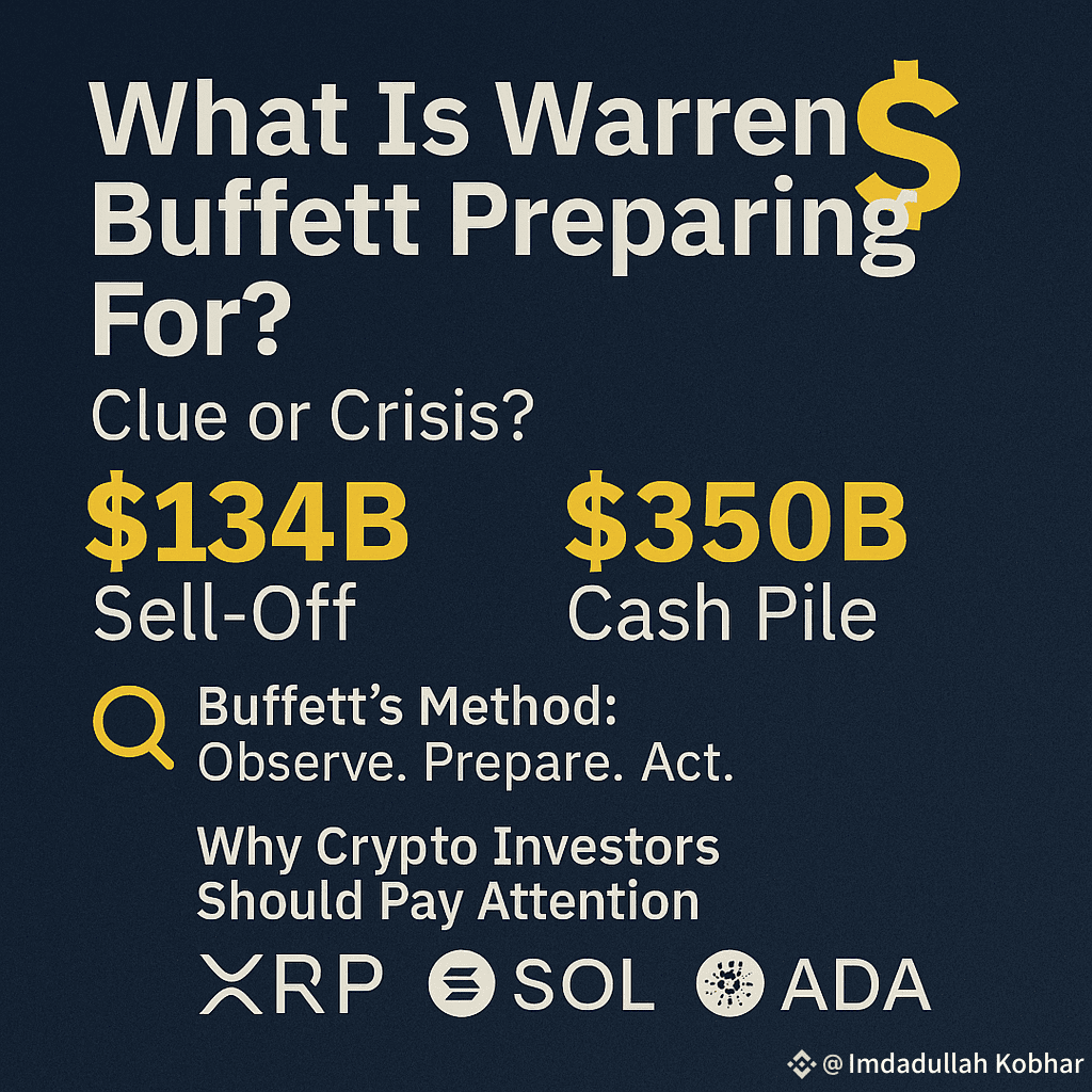 What Is Warren Buffett Preparing For? $134B Sell-Off, $350B Cash Pile – Clue  or Crisis? 💰 | Imdadullah Kobhar on Binance Square