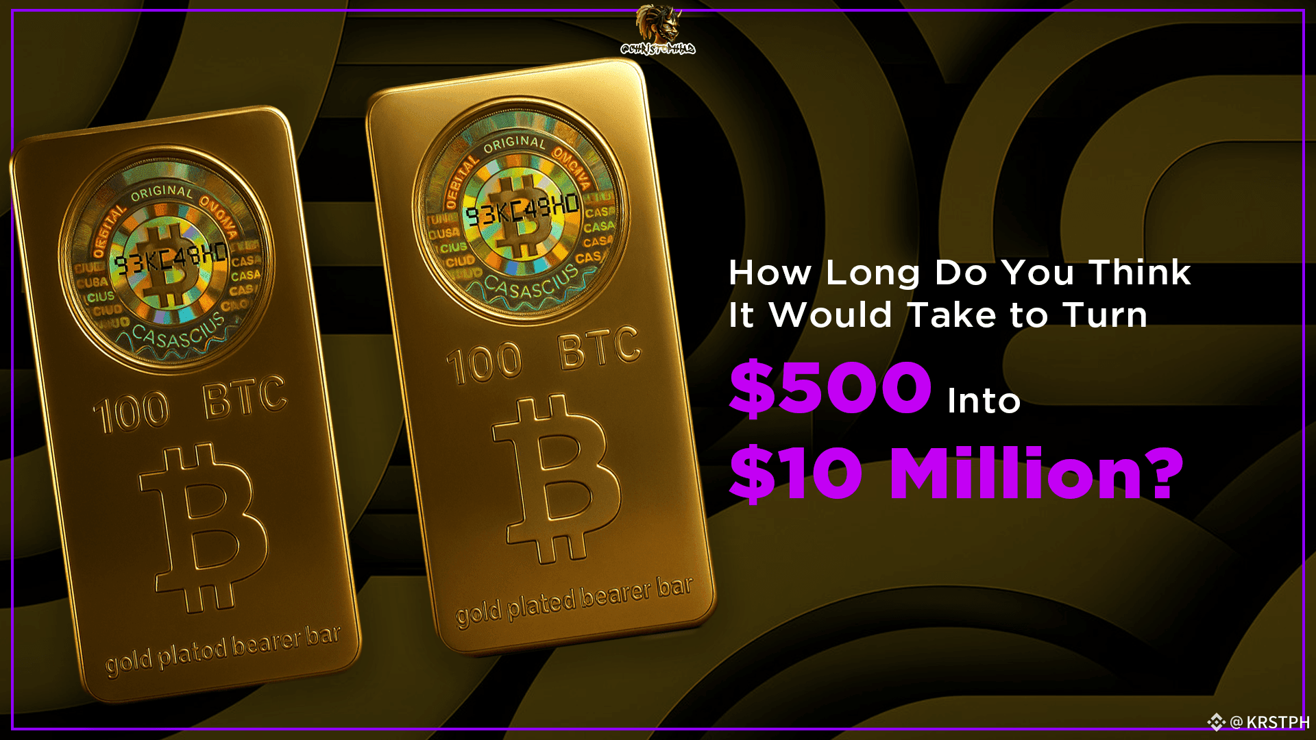 Turning $500 into $10 Million — The Bitcoin Story In 2012, | KRSTPH on  Binance Square