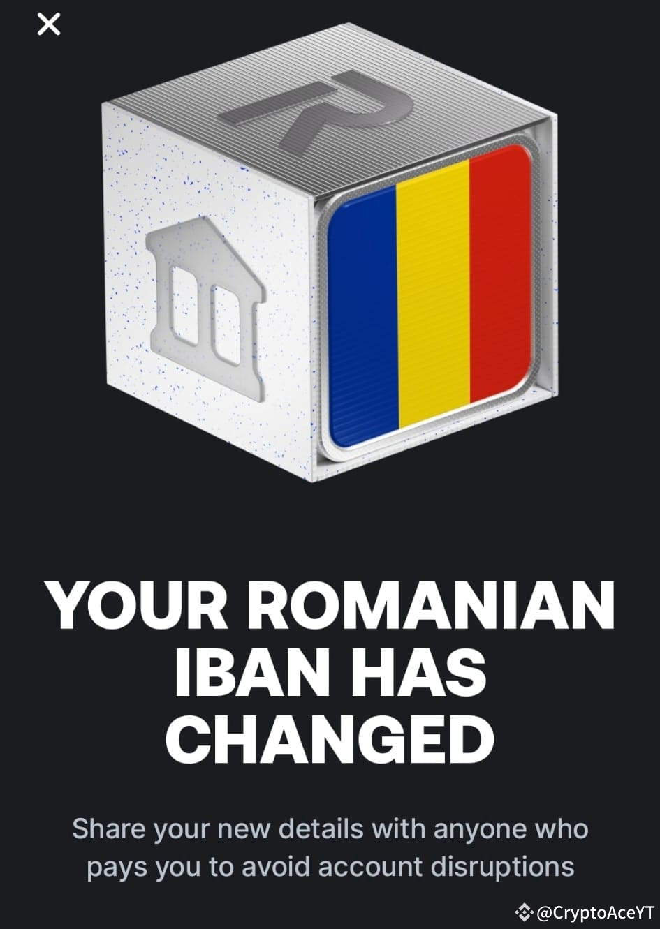 Attention! those who USE REVOLUT for Crypto, the Iban has | CryptoAceYT on  Binance Square