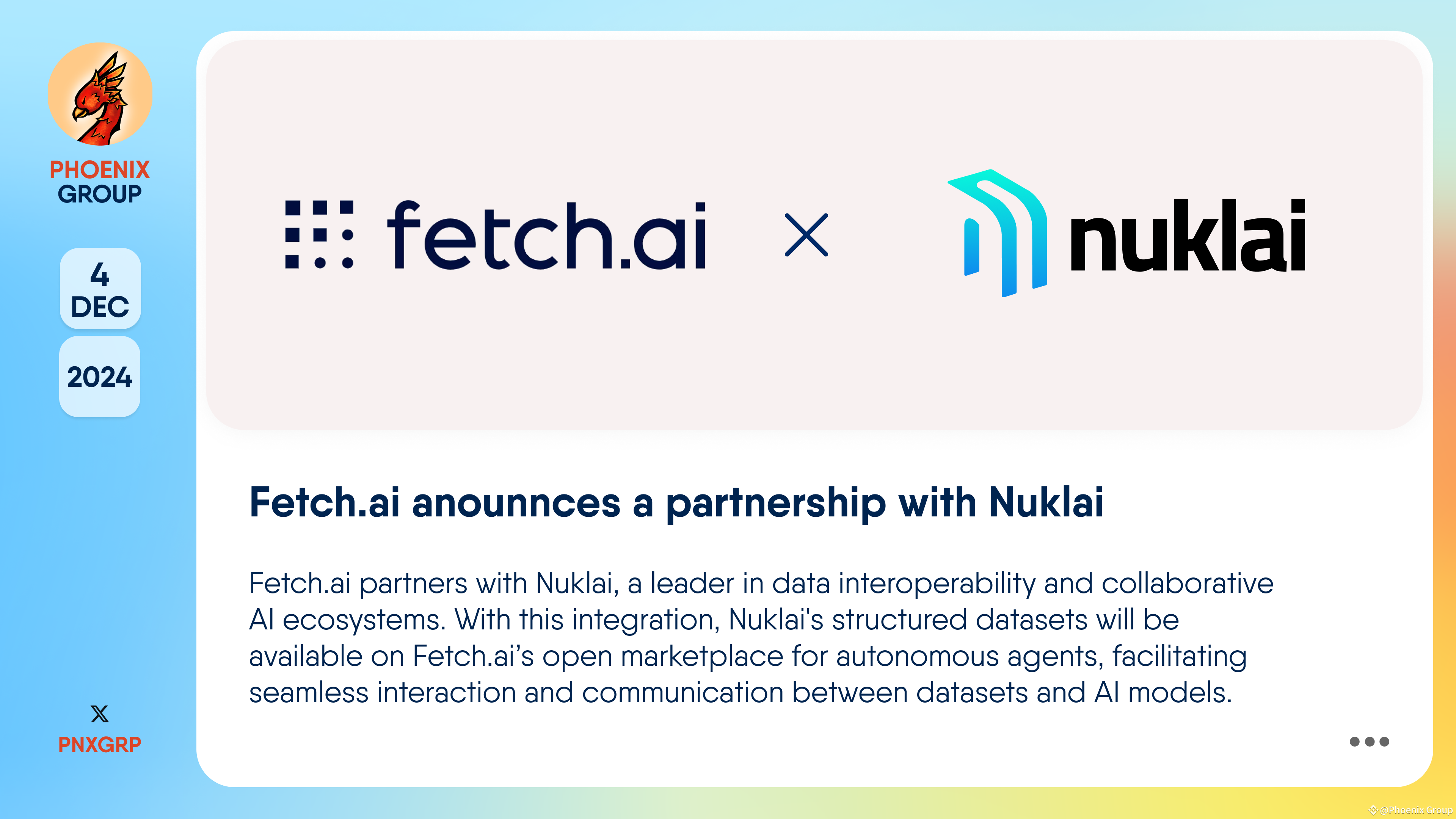 Fetch.ai anounnces a partnership with Nuklai #Fetchai | Phoenix Group ...