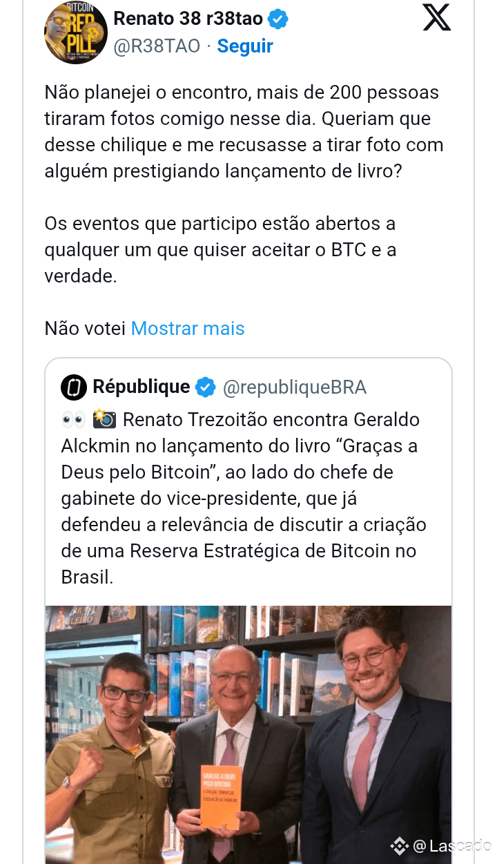 Alckmin posa com Renato Trezoitão segurando livro sobre Bitcoin | Lascado  no Binance Square