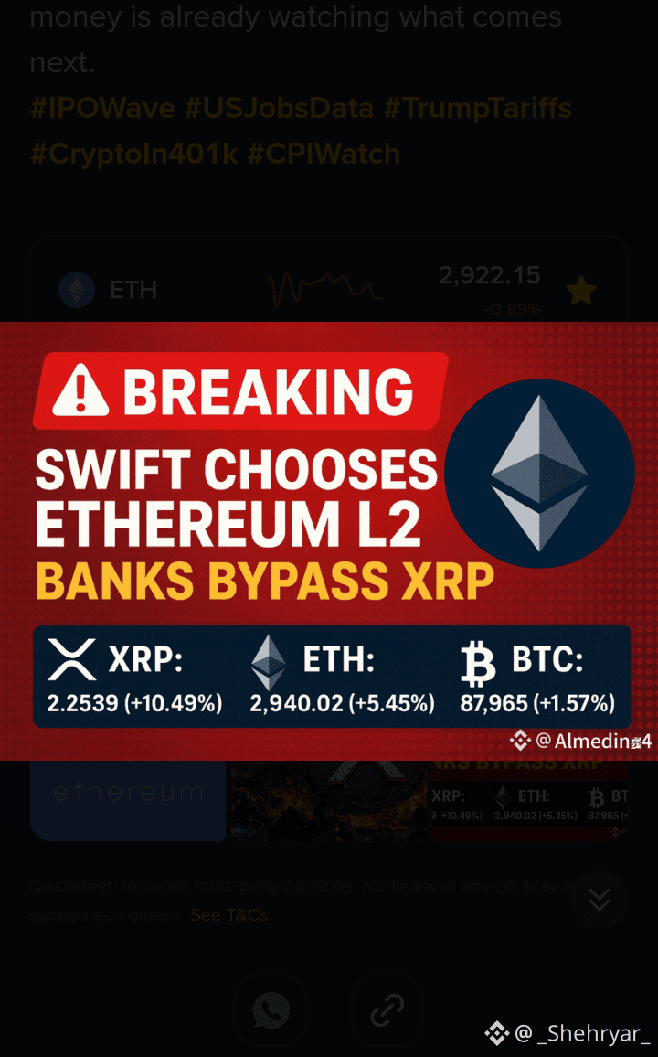 XRP $BTC $ETH ❄️❄️❄️❄️❄️❄️ 🚨 BREAKING: SWIFT Picks | _Shehryar_ على  Binance Square