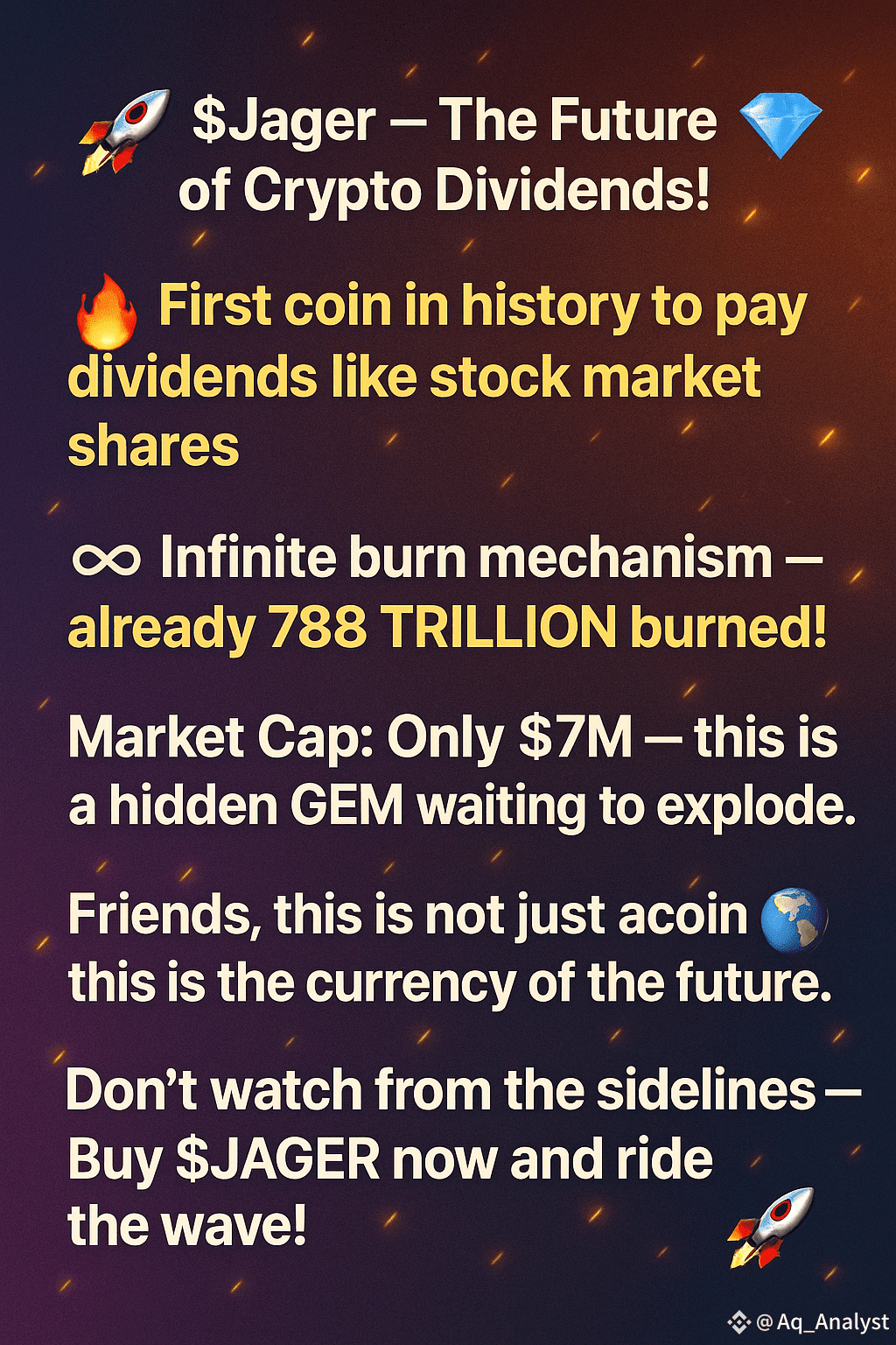 🚀 $Jager — Redefining Crypto Dividends! 💎 🔥 The first-eve | Crystal BNB  on Binance Square