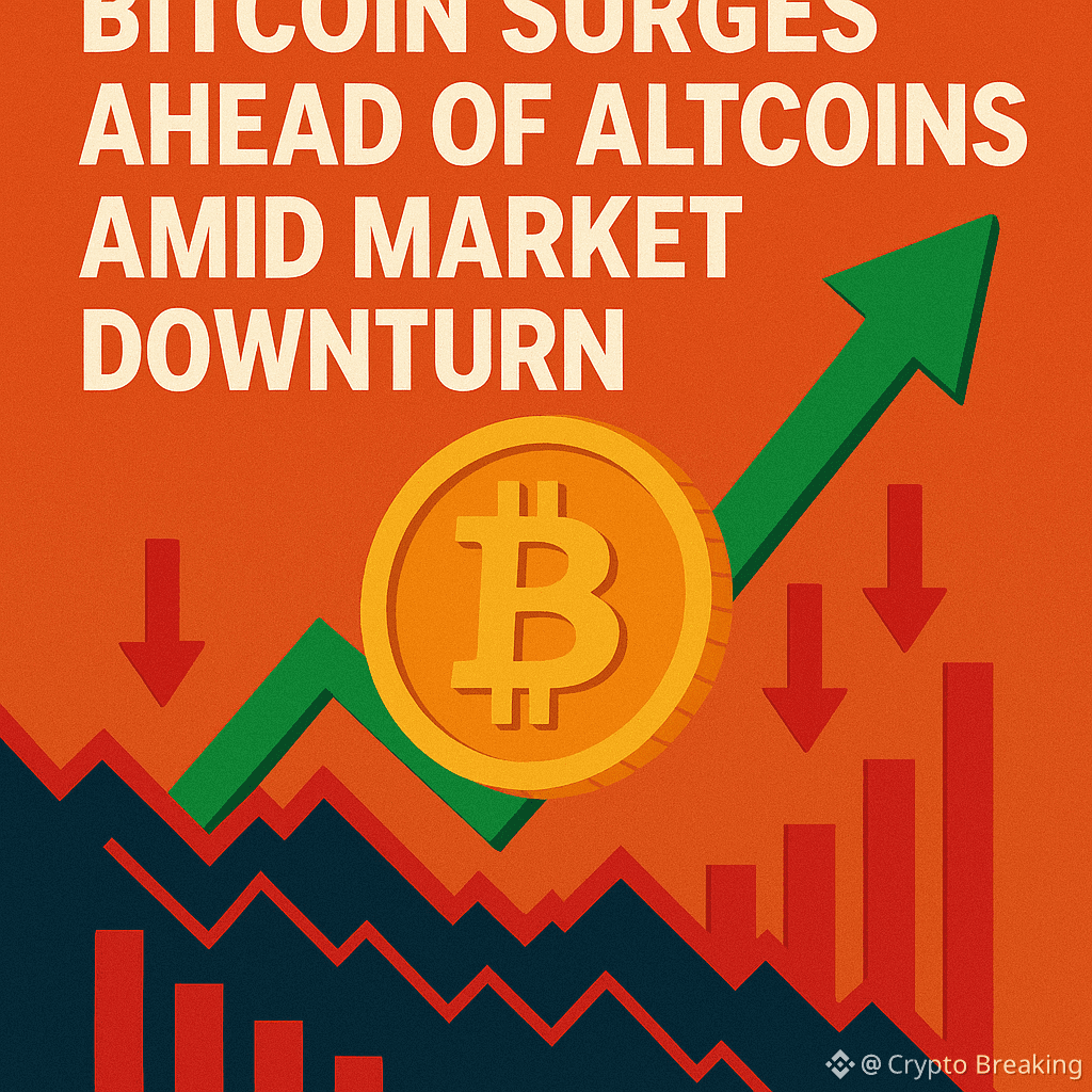 Bitcoin Surges Ahead Of Altcoins Amid Market Downturn