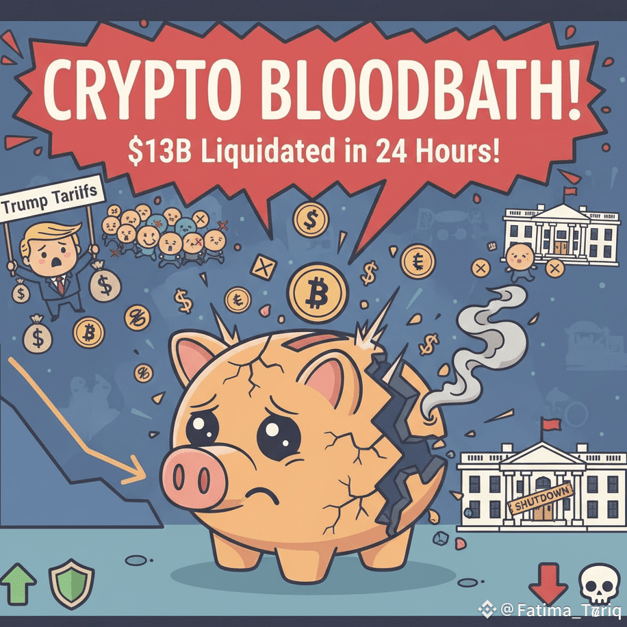 🔥 Crypto Bloodbath: $13B Liquidated in 24 Hours! The marke | Fatima_Tariq  on Binance Square