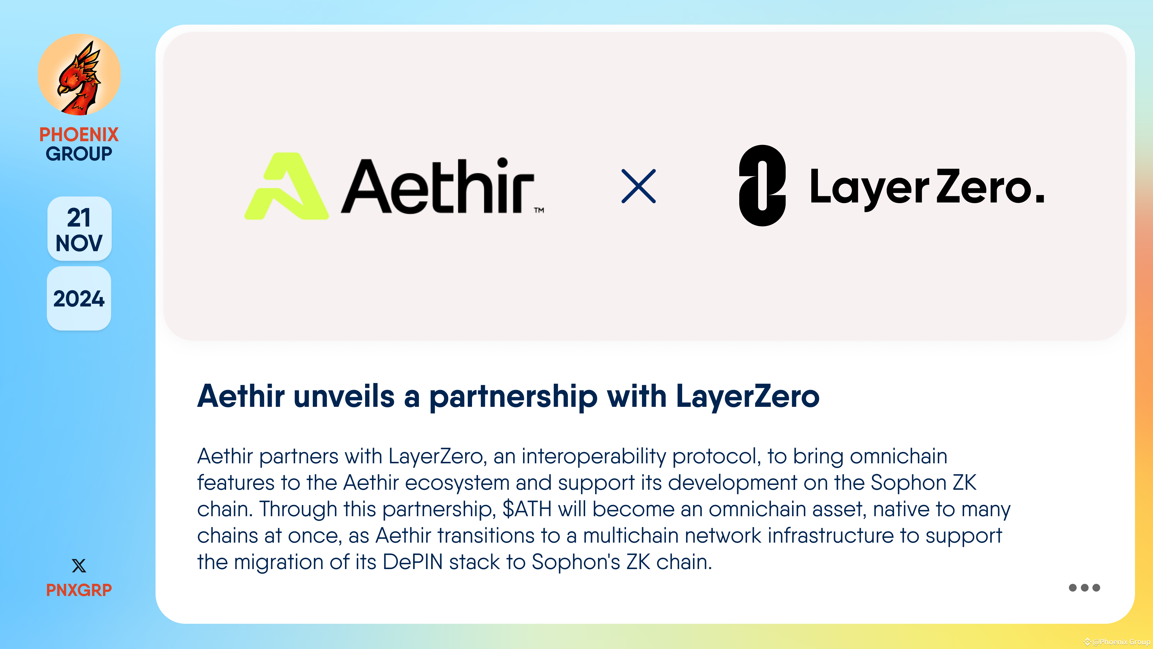 Aethir unveils a partnership with LayerZero #Aethir | Phoenix Group on  Binance Square