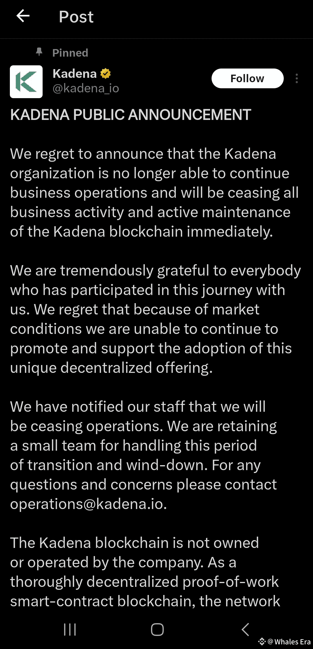 💥 What Really Happened to Kadena (KDA)? Full Breakdown | Whales Era on  Binance Square