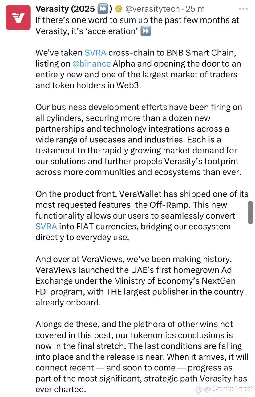 🚀 Verasity just dropped one of their most packed updates | CryptoAnest on  Binance Square
