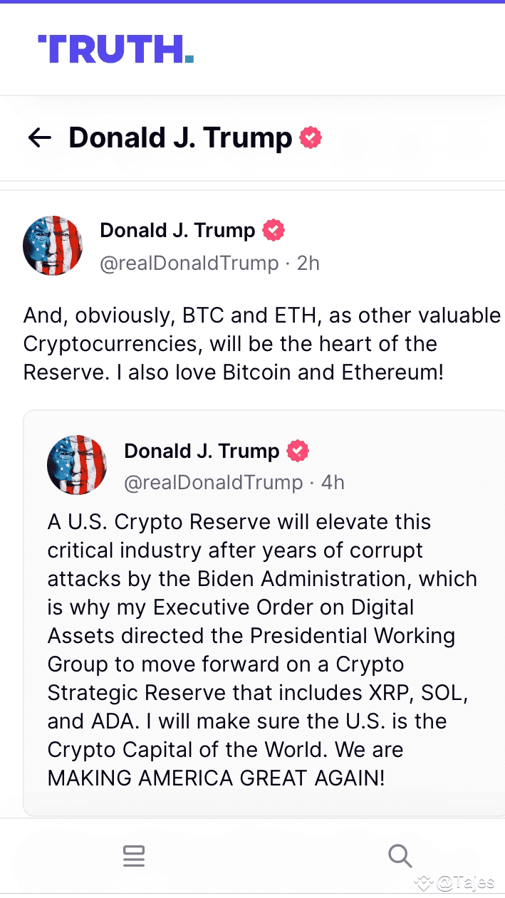DonaldTrump Donald Trump escreveu sobre a inclusão do XRP | Tajes på  Binance Square