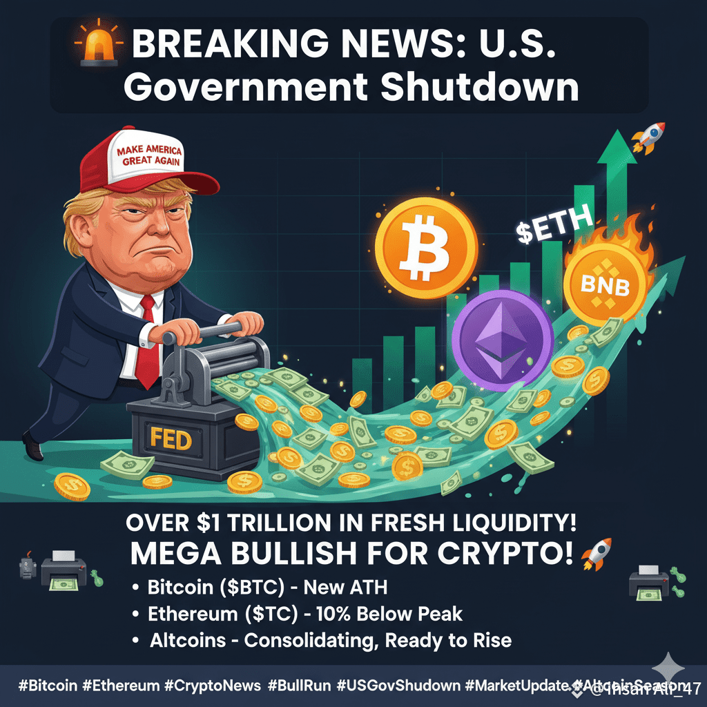 🚨 BREAKING NEWS: The U.S. Government Shutdown is forcing th | ihsan Ali_47  on Binance Square