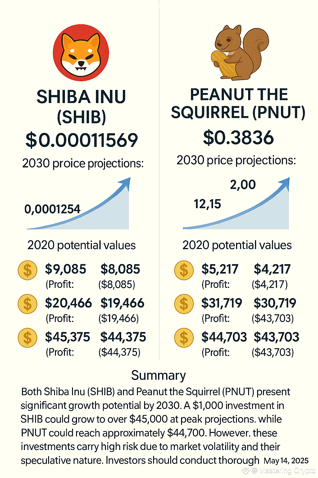 What If You Invested $1,000 in $SHIB or $PNUT and Comple | Mastering Crypto  on Binance Square