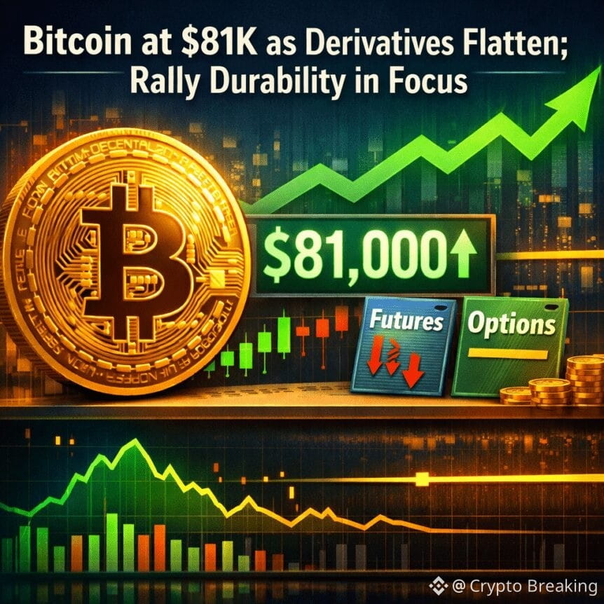 Bitcoin At $81k As Derivatives Flatten; Rally Durability In Focus