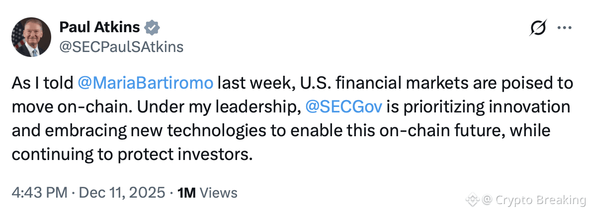 Paul Atkins on on-chain financial markets
