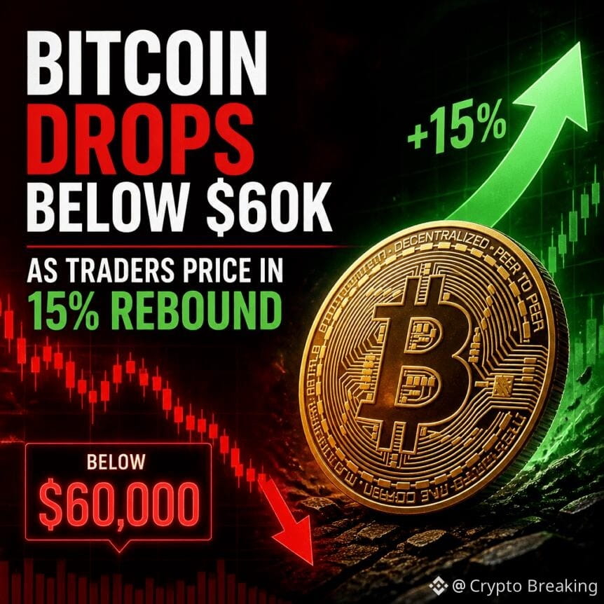 Bitcoin Drops Below $60k As Traders Price In 15% Rebound