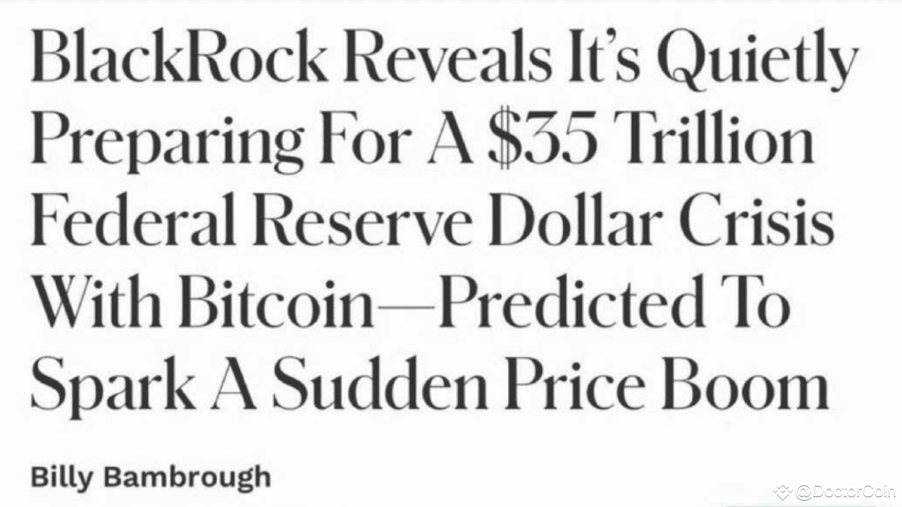 BlackRock Prepares for $35 Trillion Crisis, Will Bitcoin Explode? |  DoctorCoin on Binance Square