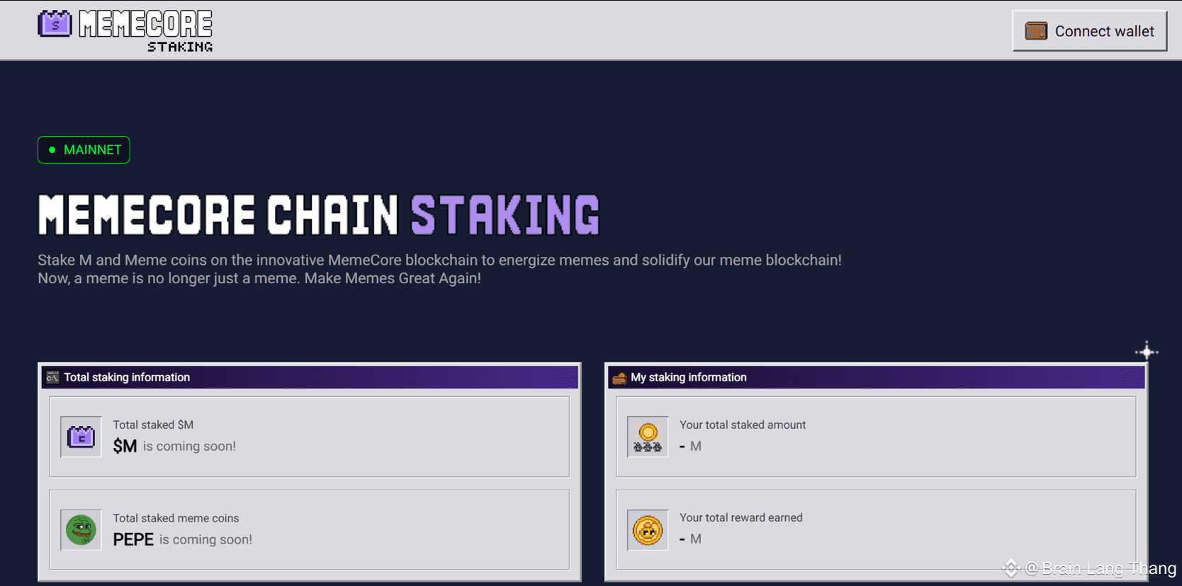 M MemeCore is the first Layer-1 blockchain dedicated to | Brain Lang Thang  on Binance Square