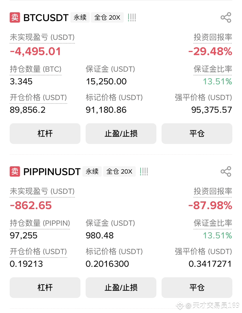 PIPPIN 我人都麻了，我为什么去做空比特币呢，亏麻了，感觉要被爆仓了$BTC 大饼别涨了| 天才交易员169发布于币安广场