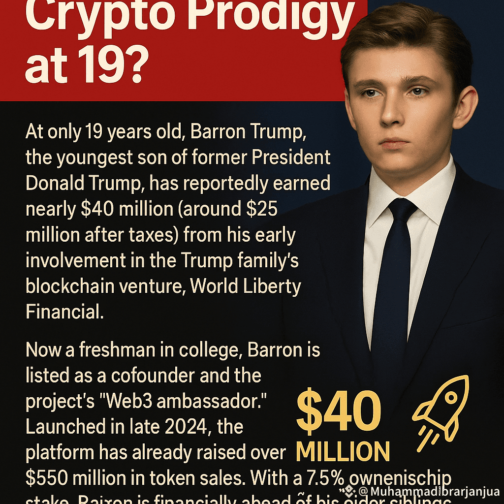 🇺🇸💰 Barron Trump: Crypto Prodigy at Just 19? 🚀 At only |  Muhammadibrarjanjua على Binance Square